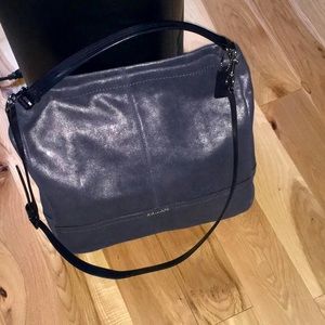 Coach handbag metallic blue
